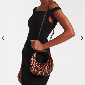 Staud Goodnight Moon leopard-print leather tote bag